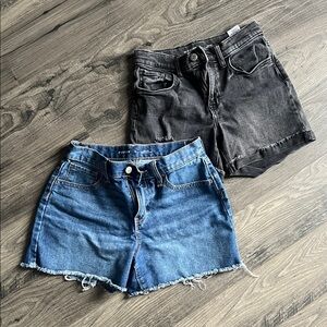 Classic Denim Cutoff Shorts - Blue and Charcoal